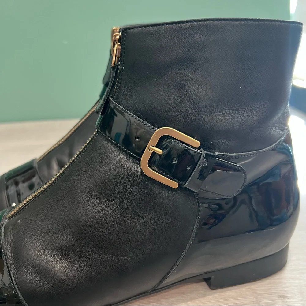 CHANEL black leather